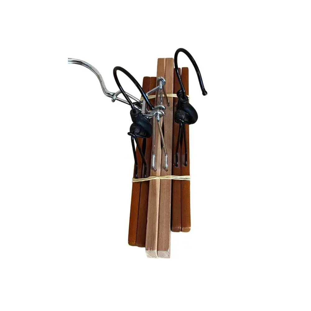 Woodlore Three wooden trouser and skirt clamp hangers
